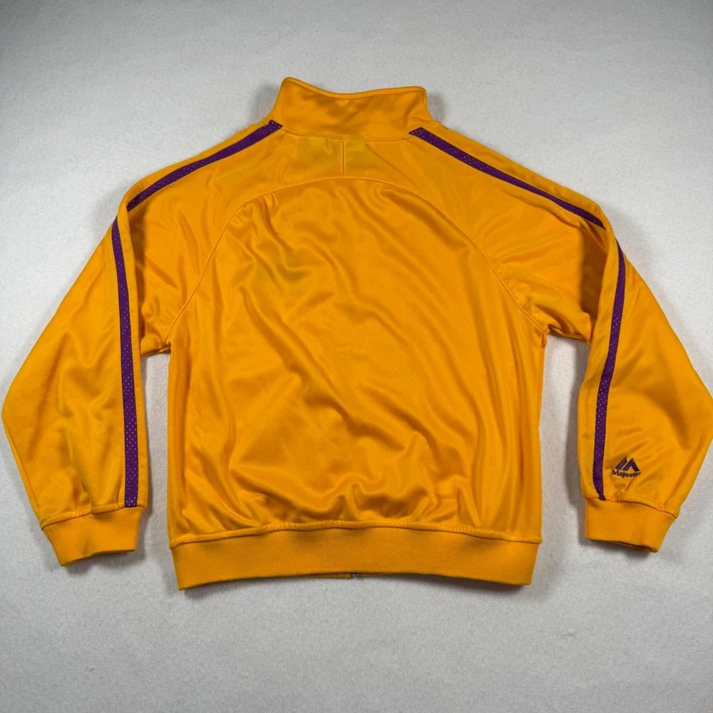 Majestic NBA Los Angeles Laker Track Jacket Gold Purple Youth Size M Full Zip